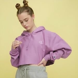 Champion Purple Cropped Hoodie